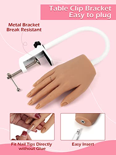 Lionvison Practice Hand For Acrylic Nails, Silicone Nail Hand Practice, Flexible Fingers Fake Training Hand False Mannequin Hands For Nail Practice, Hand Model Kit For Nail Supplies Manicure Beginners #TOP2