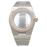 ROUHO 40mm Bracciale Integrato Cassa Orologio Kit, per Movimento NH35 NH36 31,8mm Quadrante, Acciaio Inox Retrò Cassa Orologio per Tissot PRX-Oro Rosa