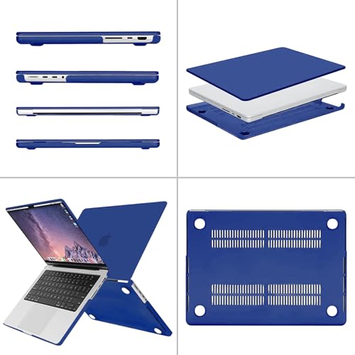 Image of MOSISO Compatible with MacBook Pro 14 inch Case 2025 2024 2023 2022 2021 M5 M4 M3 M2 M1 A3434 A3112 A3185 A3401 A2918 A2992 A2779 A2442, Hard Shell&Keyboard Cover&Screen Film&Pouch,Royal Blue