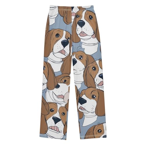 ZZXXB Beagles Boys Long Pants Soft Trousers Elastic Waist Kids Lounge Bottoms with Pockets S-XL