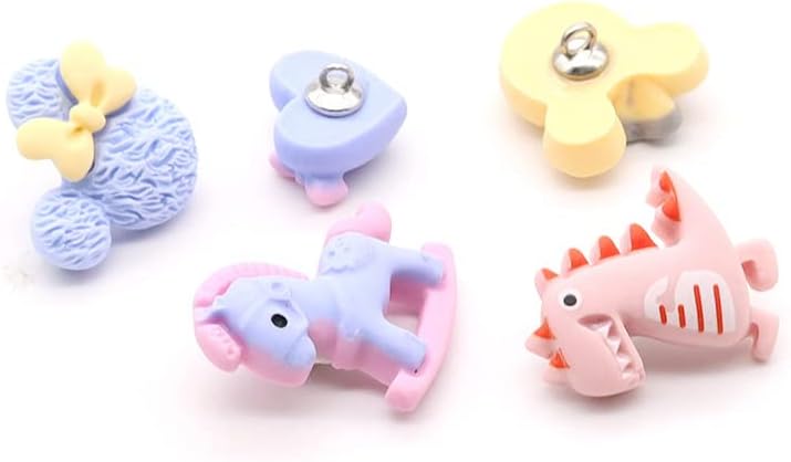 9Pcs Cute Cartoon Replacement Buttons - Colorful Animal Buttons for Kids Shirts Sweaters Clothing Accessories - DIY Handmade Sewing Buttons Bowknot (Yellow) image 5