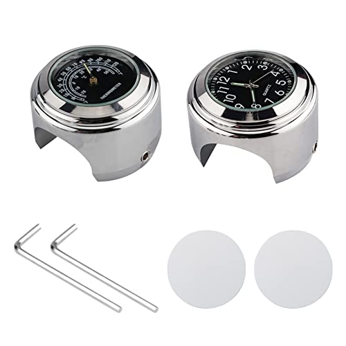 Shkalacar Horloge et Thermomètre de Guidon de Moto - Montre Numérique Imperméable Montée sur Guidon 22mm-25.4mm (7/8inch-1inch)