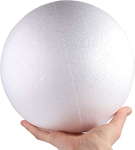 VEYLIN 2PCS 7.9 Inch White Foam Balls Craft DIY Foam Balls Styrofoam Balls for Art Craft Party Decorations