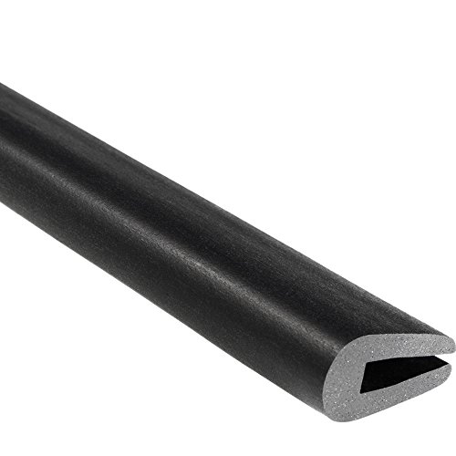 Trim-Lok Rubber Edge Trim – Fits 1/16” Edge, 1/2” Leg Length, 25’ Length, Black – Flexible Neoprene Edge Protector for Sharp/Rough Surfaces, Easy to Install for Cars, Boats, Machinery and More