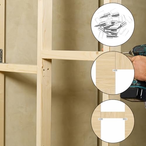 70 STK Regalbodenträger, Ø7.5mm Einlegeboden Halter, Selbstschneidende Schrauben Regalböden Regalbodenhalter für Einlegeböden mit Anti Rutsch Abdeckung für Schrank Bücherregal Kleiderschrank Möbel