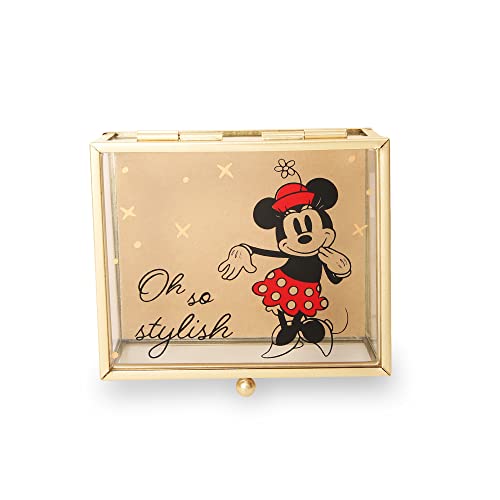 Disney Minnie Mouse Jewelry Box - Oh So Stylish Glass Minnie Jewelry Case Jewelry Organizer Box