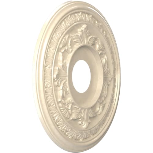 Image of Ekena Millwork CMP16BAEPE Baltimore Thermoformed PVC Ceiling Medallion (Fits Canopies up to 6 1 /2 inch), 16 inchOD x 3 1 /2 inchID x 1 inchP, Universal Metallic Pearl Mist
