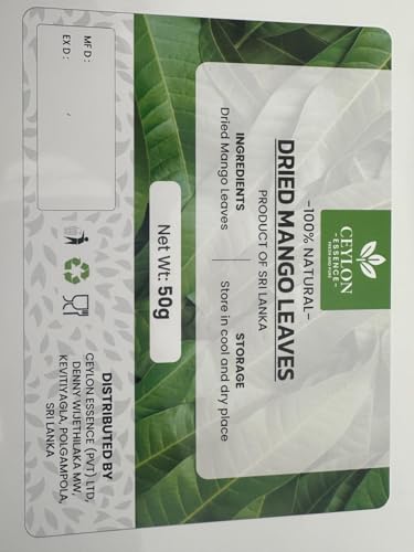 Ceylon Essence Natural Dried Mango Leaves, 50g, Product of Sri Lanka