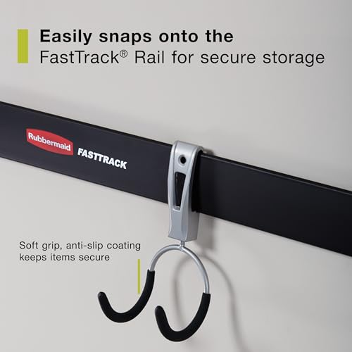 Image of Rubbermaid FastTrack Compact Hook for Garage Organization, Soft Grip, Ideal For Cords /Ropes /Small Hoses /Camping Chairs