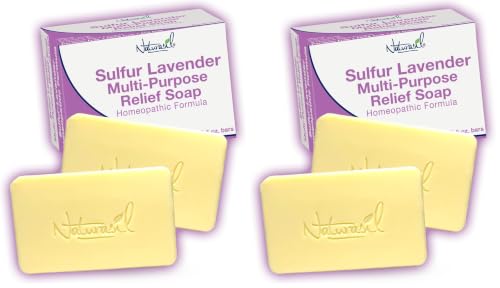 Sabonete de enxofre com lavanda Naturasil, 10% de enxofre vulcânico micronizado, 2 barras de 142 g