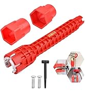 DIYJEP Plumbing Tools, Tap Spanner, Multi-Purpose Basin Tap Wrench, 8-in-1 Sink Multi-Water Pipe ...