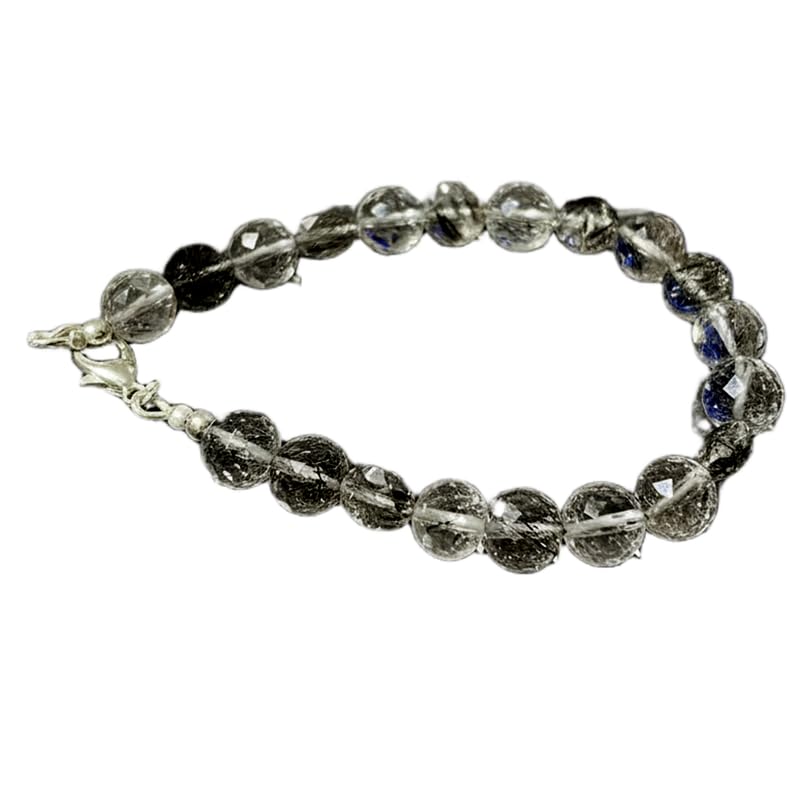 Bracelet quartz clair facetté noir WW_SLNK_00369, l'accessoire empilable pour vos tenues d'été