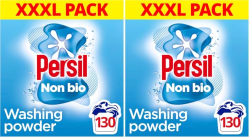 Image of Persil Non Bio Washing Powder XXXL Family Pack gentle next to sensitive skin for outstanding stain removal in cold washes 130 washes (6.5 kg) (Pack of 2)