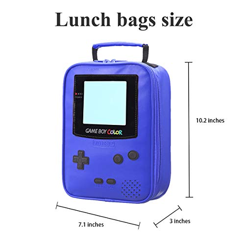 Boy Lunch Box,Kids Lunch Bags Insulated Leather Lunchbag Small Lunch Tote Waterproof Lunch Boxes for Boy Girl Teen - Thumbnail 2