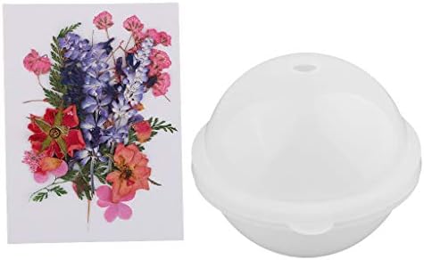 Baosity DIY Silicone Sphere Ball Mold 100mm Resin Casting Mould + Real Dried Flower for Handcraft Home Wedding Party Christmas Ornament