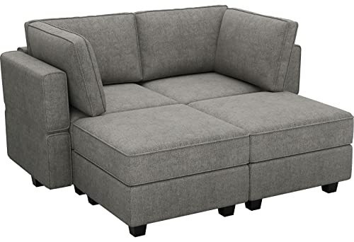 Belffin Small Modular Sofa Bed Sectional Sleeper Sofa Convertible Sectional Couch Bed Set Sleeper Couch Grey #TOP7