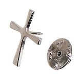 Aus Metall gefertigt Anstecknadel Kreuz aus Metall, Grösse ca 2,2 cm