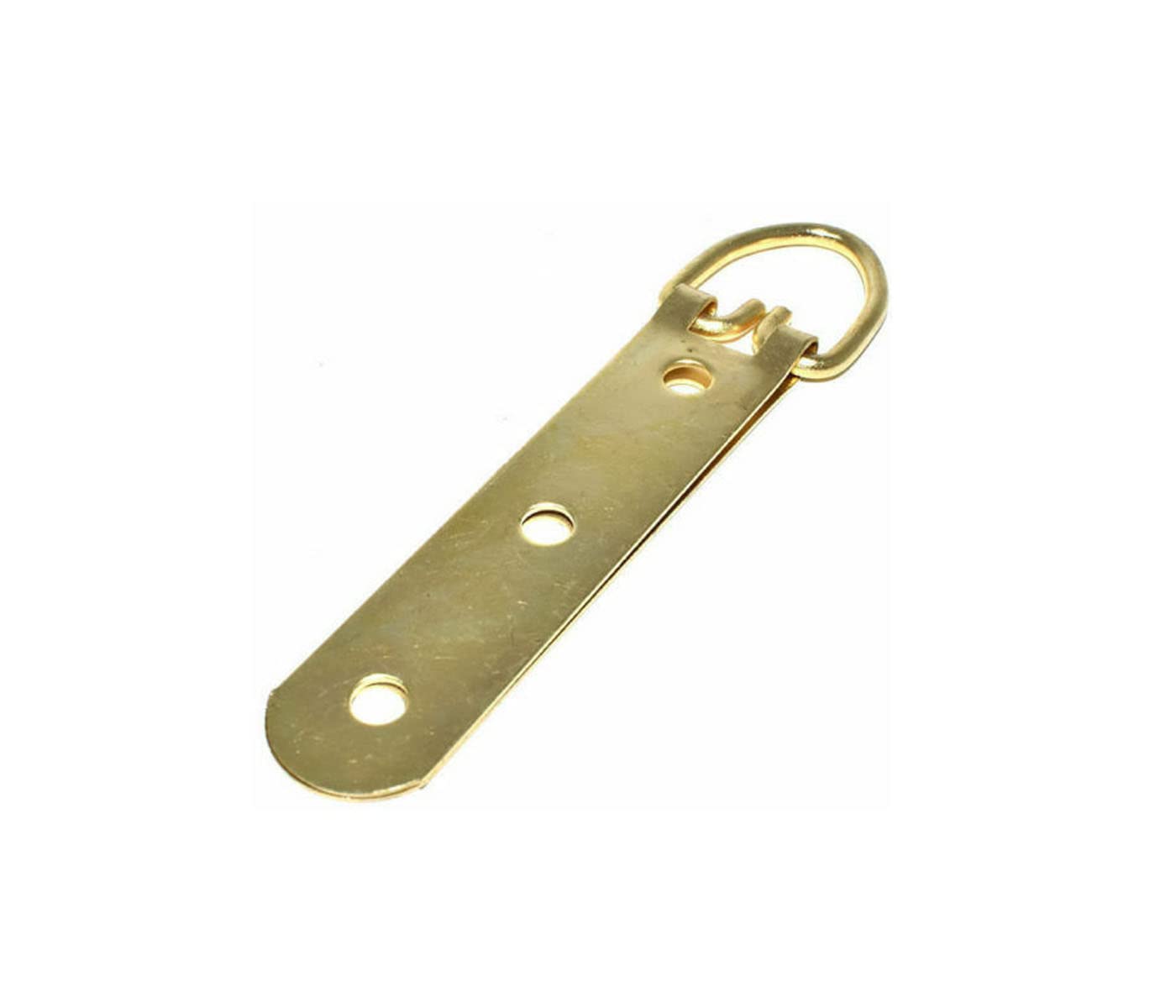 Sisi Uk Brass D Ring Hanger Plated Picture Hook D Ring Picture Hanger Hook Mirror 3 Holes Picture Frame Hanging 92Mm / 3.6 Inches Load Capacity Of 20 Kgs (Pack Of 10)