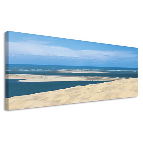 Tableau Toile Bassin d'Arcachon décoration salon bord de mer Dune du Pilat 100x40