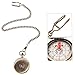 NUOBESTY Vintage Pocket Watch Compass with Chain Retro Style Hiking Woodworking Accessory for Outdoor Navigation Unique Metal Design for Collectors and Adventurers