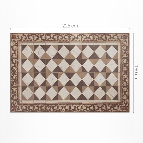 Tapis extérieur PVC 150x225 cm rectangle pour balcon terrasse et jardin imperméable