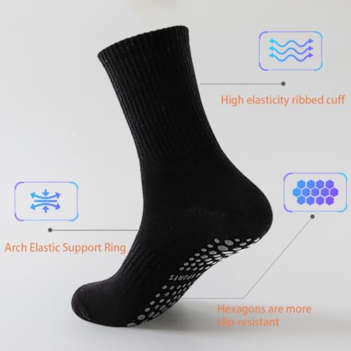 3 Pairs Pilates Socks with Grips for Women, Non Slip Yoga Grip Socks, Grippy Ballet Barre Socks for Dance Hospital2