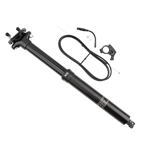 Hapihom Tija de Sillín de Bicicleta Telescópica Hidráulica 30,9/31,6 mm - Control de Cable de Elevación, Altura Ajustable para Adultos