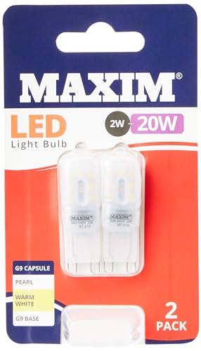 Status Maxim LED G9 Warm White Light Bulb 2/20w (Pack of 2)