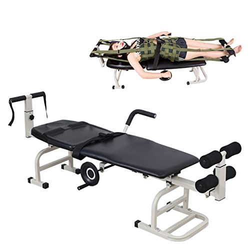 Traktionsbett, Klappmassagebett, Wirbel-Lendenwirbelsäulen-Massagetisch, Multifunktionsgerät für die Dehnungstherapie der Hals- und Lendenwirbelsäule, für Physiotherapie, Grün (Schwarz) (Grün)