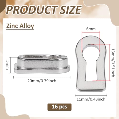 image for BENECREAT 16pcs Metal Keyhole Cover, Decorative Keyhole Cover Insert, 