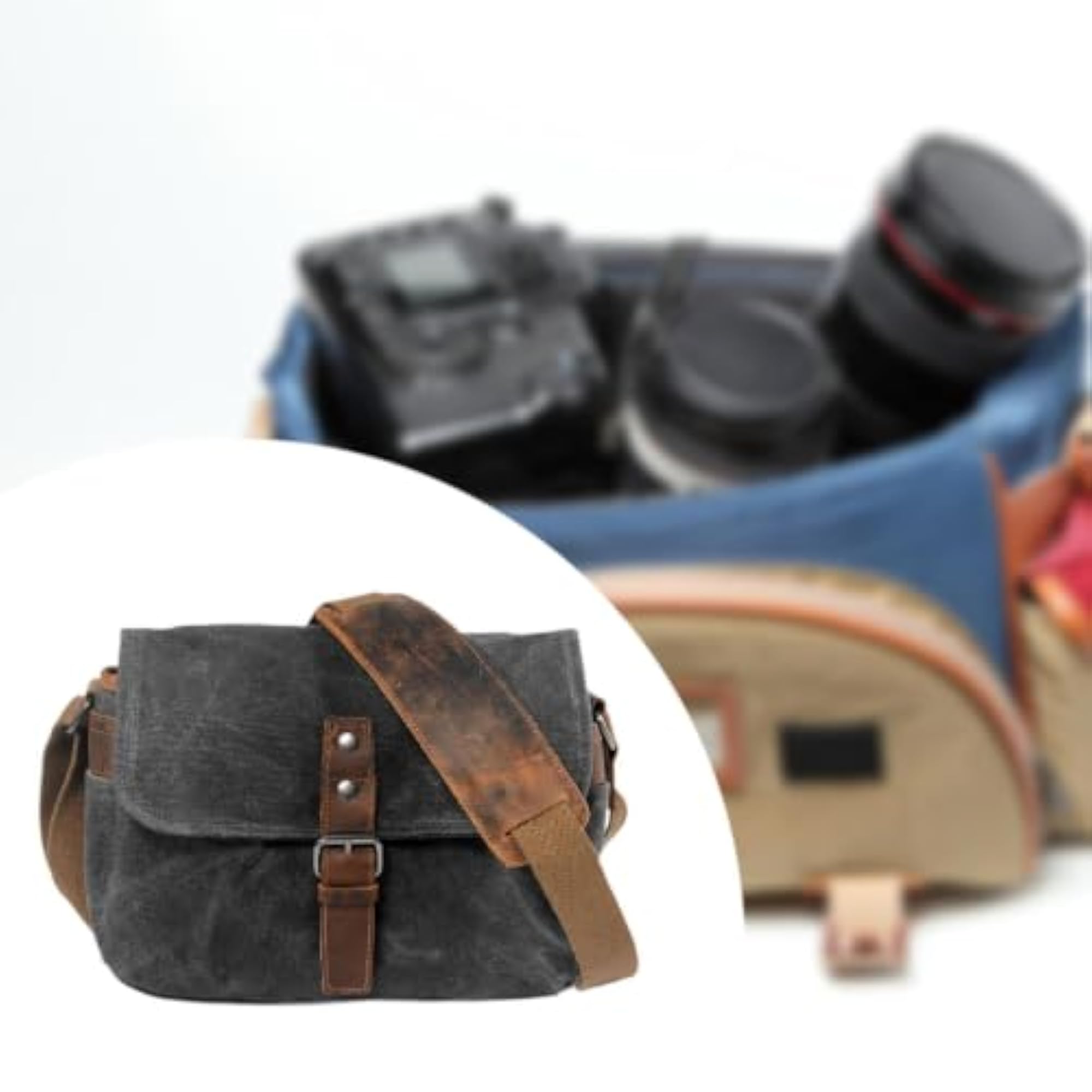 Stylish Waterproof DSLR Camera Bag for Photographers, Dark Gray