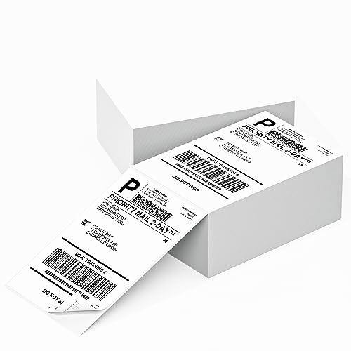 Image of Phomemo Genuine 4X6 Thermal Shipping Label 1000 Labels per Stack - 4x6 FanFold Thermal Labels Compatible with Phomemo Shipping Label Printer, Strong Adhesive Shipping Labels, Commercial Grade