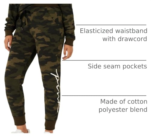 Victoria's Secret Women's Pink Logo Fleece Jogger Sweatpants, Carbide Camo Script, S - image 4
