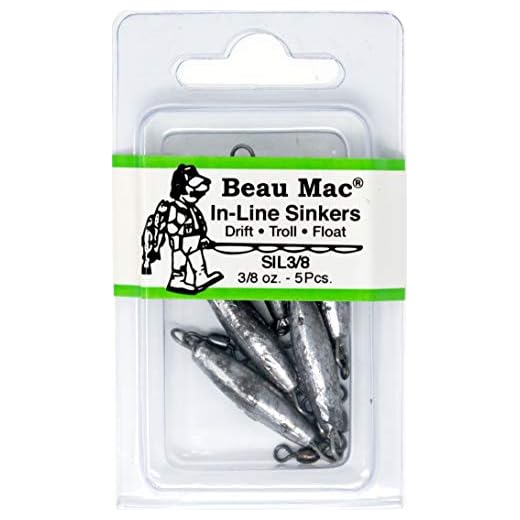 Beau Mac in-Line Sinker w/Crane Swivels 3/8oz
