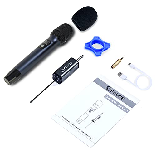 Fduce Wireless Microphone, Karaoke Mic, Uhf Handheld Dynamic System With Rechargeable Receiver For Party, Church, Meeting, Wedding, 260Ft (Blue) #TOP3