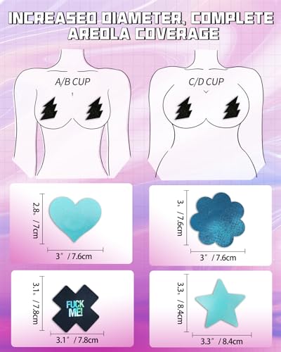 Image of CICKEE Nipple Pasties Black 9 Pairs Rave Pack Nipple Covers Stickers for Rave, Music Festivals, Beach or Daily Wear