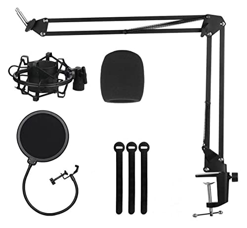 Kit Pedestal para Microfone + Pop Filter + Aranha + Espuma MA01