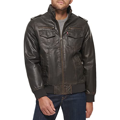 Image of Levi's Men's Vintage Deer Faux Leather Aviator Bomber (Standard and Big & Tall)