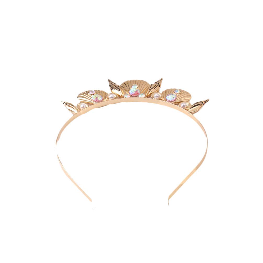 Shell Conch Hair Hoops Crown, Shell Headband Conch Tiara Creative Headwear for Women Party Girls