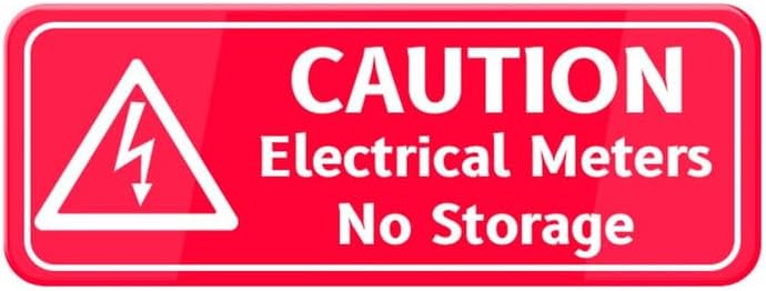 Caution Electrical Meters No Storage Sign For Business Self Adhesive Signs Industrial Warning Signs For Office Outdoor Indoor Supplies 10″”X3″” (Red And White) Caution Electrical Meters No Storage Sign For Business Self Adhesive Signs Industrial Warning Signs For Office Outdoor Indoor Supplies 10″”X3″” (Red And White)