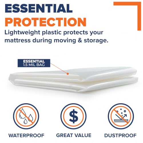 Queen & King Mattress Bags for Moving, Fits Queen & King Mattress Bag for Storage, Disposal, Plastic Cover for Bed, Matress Bag Protector - Image 3