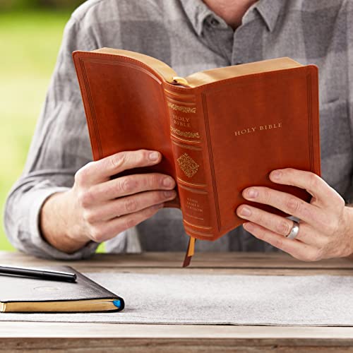 Kjv, Sovereign Collection Bible, Personal Size, Leathersoft, Brown, Red Letter Edition, Comfort Prin