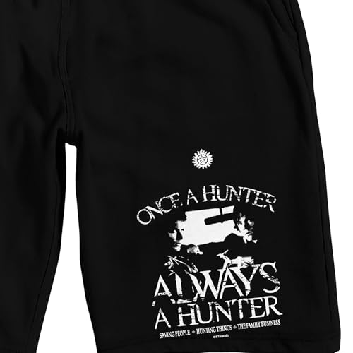 Supernatural Once A Hunter Always A Hunter Men's Black Sleep Pajama Shorts2