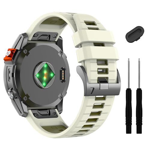 Image of 22mm Compatible with Garmin Fenix E /8 /8pro AMOLED 47mm /Fenix 7 /7 Pro /6 /6 Pro /5 /5 Plus Watch Band,Soft Quickfit Silicone Straps for Forerunner 970 965 955 /Approach S70 47mm /tactix 8 /quatix 7 8 47mm