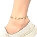 Fashion 21 Anklet for Women Electro Gold Plated Ankle Bracelet - Made in Korea (4.5mm 10