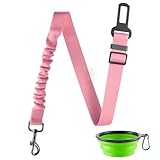LivTee Dog Seat Belt for Car, Retractable Pet Safety Harness, Adjustable Nylon Dog Seatbelt Leash, Comfortable Dog Accessories for Vehicles (Light Pink-1PCS)