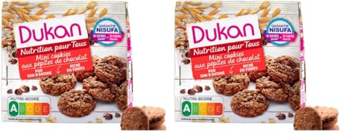 Dukan Mini Cookies de Son d'Avoine aux Pépites de Chocolat 100 g (Lot de 2)