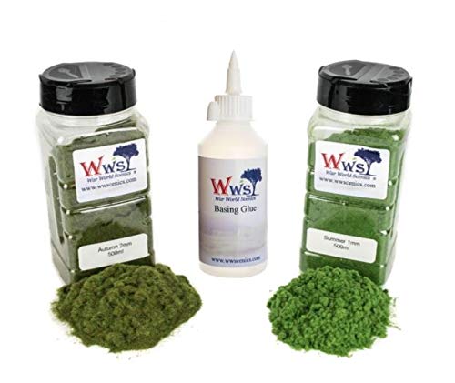 War World Scenics Kit Materiali Base Erba e Foresta - Modellismo Ferroviario Statico ho Diorama Wargame Scenario Terrain Miniature Accessori Scala Applicatore Materiali Base Spedizione Tracciata