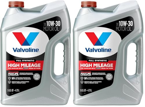 Valvoline Full Synthetic High Mileage with MaxLife Technology SAE 10W-30 Motor Oil 5 QT (Pack of 2)