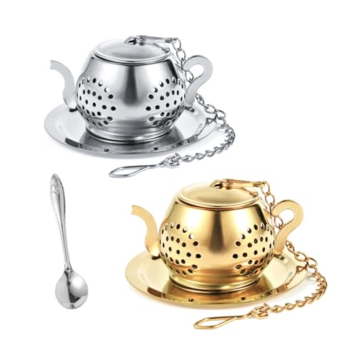 2-Pack Premium Tea Infusers with Spoon &ndash; 304 Stainless Steel Loose Leaf Tea Strainer & Steeper...